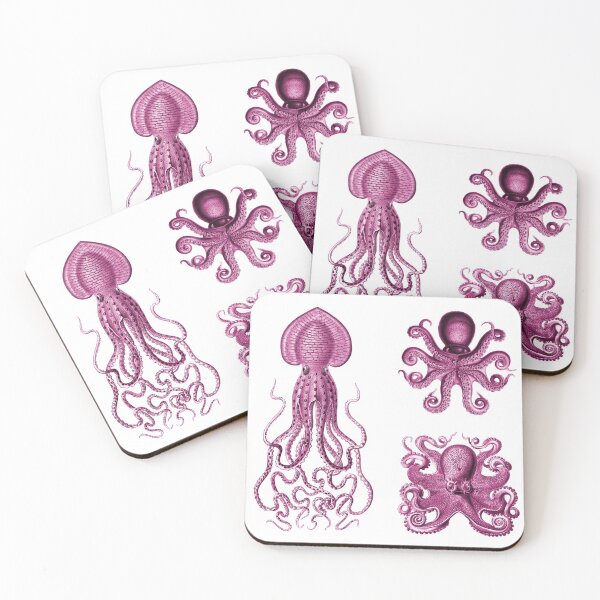 Item preview, Octopus Squid Kraken Art Tentacles Seashell Deep Sea Ocean Creatures Lover (Pink, Multi Pack Sheet) designed and sold by Mechanical Whispers.
