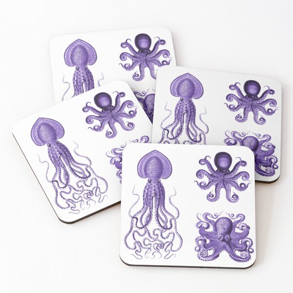 Item preview, Octopus Squid Kraken Art Tentacles Seashell Deep Sea Ocean Creatures Lover (Purple, Multi Pack Sheet) designed and sold by Mechanical Whispers.