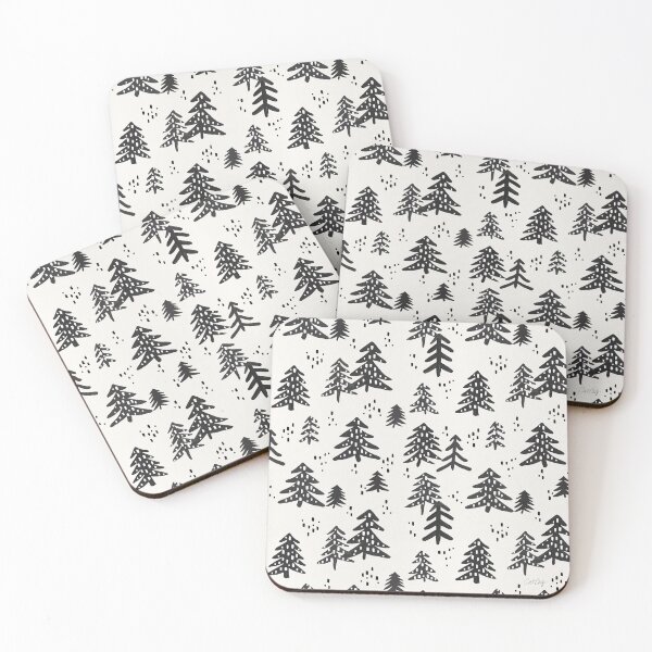 Item preview, Christmas Trees Pattern – Black designed and sold by Cat Coquillette.