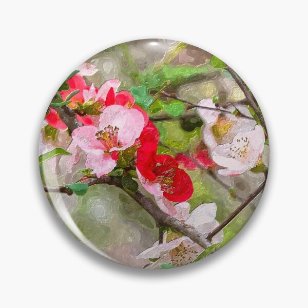 Item preview, Red And Pink Flowering Quince Painterly designed and sold by mljdwhite.