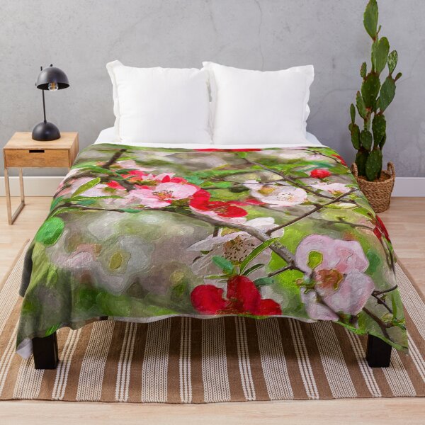 Item preview, Red And Pink Flowering Quince Painterly designed and sold by mljdwhite.
