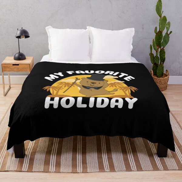 Item preview, My Favorite Holiday Ground Hog Sunset Gift Groundhog Day T-Shirt designed and sold by world-of-things.