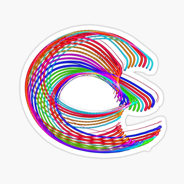 Painting with light, colorful lines Sticker