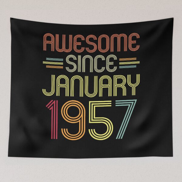 Item preview, 65th Birthday Gifts Awesome Since January 1957 65 Years Old  designed and sold by JeffreyLittle.