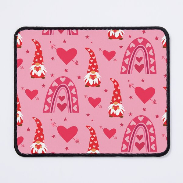 Item preview, Valentine Red gnomes pattern with boho rainbow and hearts designed and sold by Yasminepatterns .