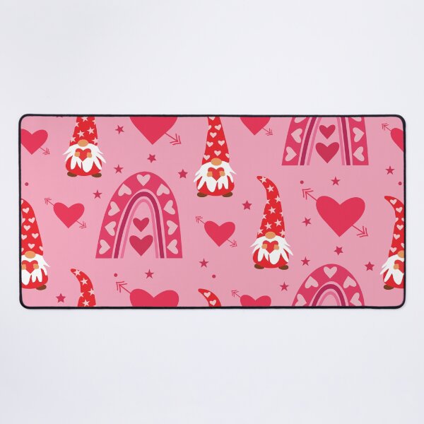 Item preview, Valentine Red gnomes pattern with boho rainbow and hearts designed and sold by Yasminepatterns .