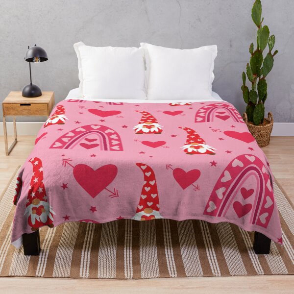Item preview, Valentine Red gnomes pattern with boho rainbow and hearts designed and sold by Yasminepatterns .