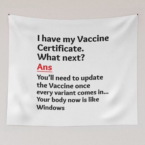 Item preview, Vaccine Certificate Funny Sayings designed and sold by CuteDesigns1.