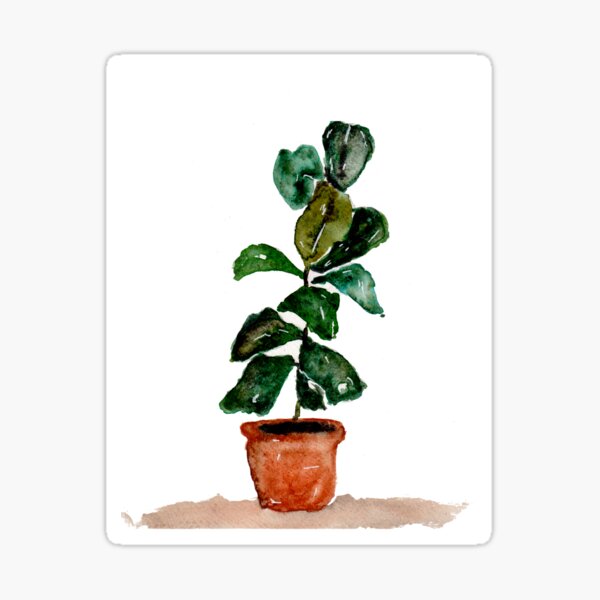 Watercolor House Plant Sticker