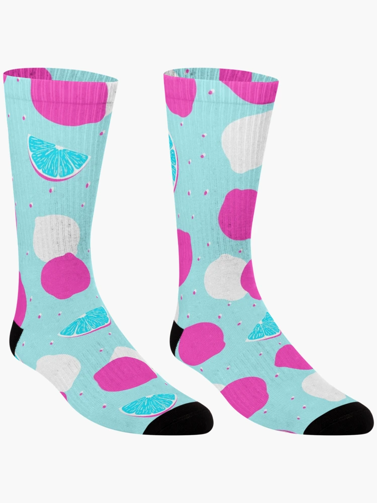 Thumbnail 3 of 5, Socks, Cyan Lime Pattern designed and sold by Hic21.