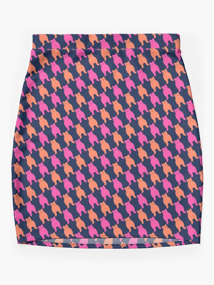 Discover Cat Houndstooth Mini Skirt