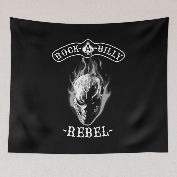 Item preview, Rockabilly Rebel Skull monotone designed and sold by SquareDog.