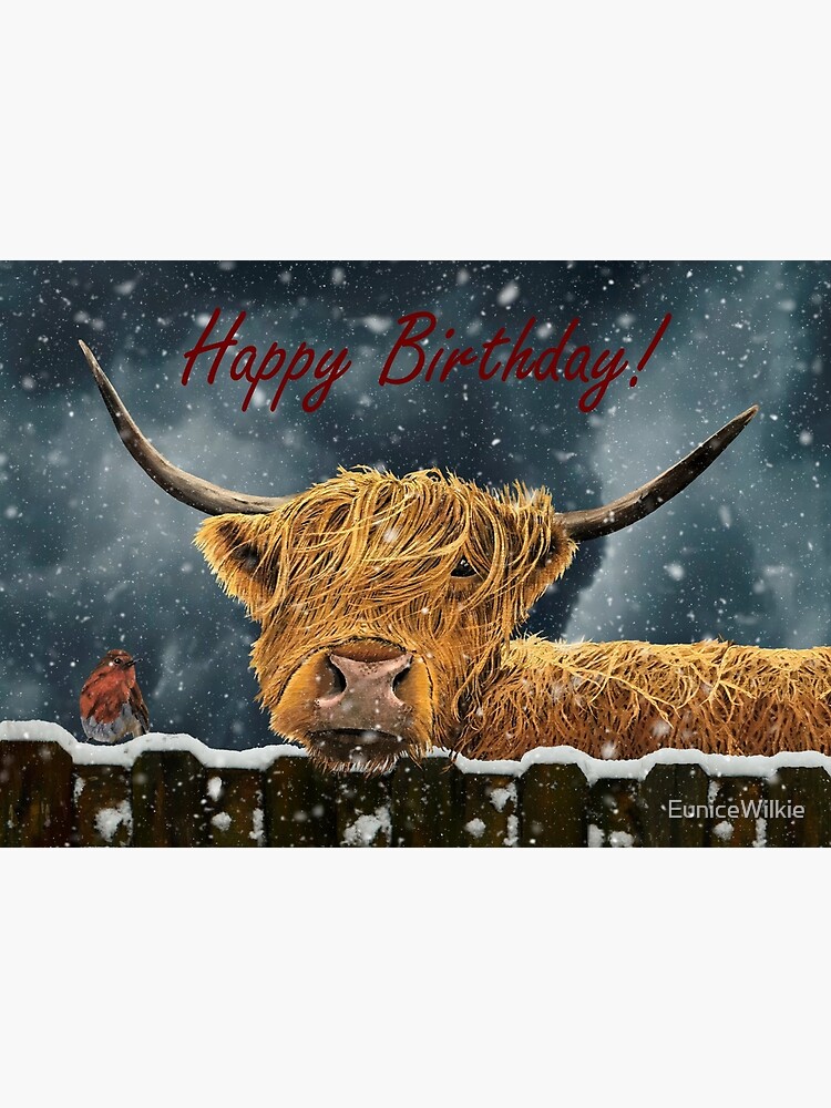 Thumbnail 2 of 2, Greeting Card, Snowy Companions - Birthday Card designed and sold by EuniceWilkie.