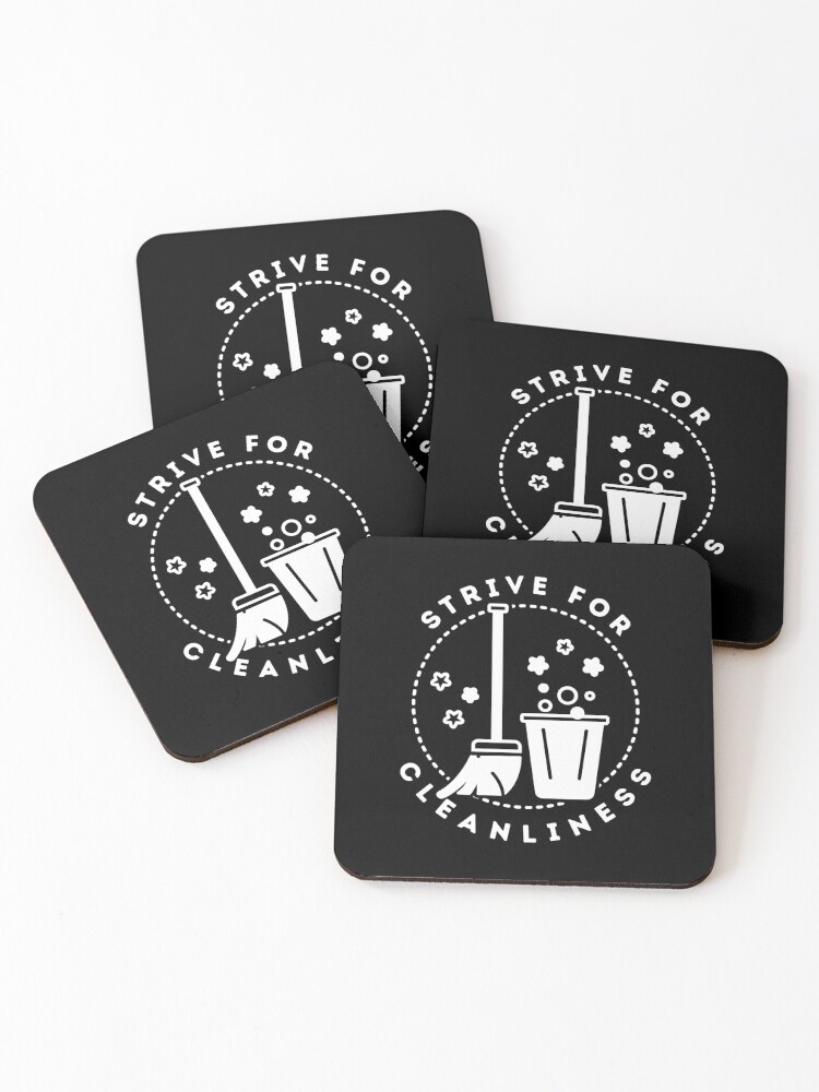 Thumbnail 1 of 5, Coasters (Set of 4), Strive for Cleanliness designed and sold by SweetbeStore.