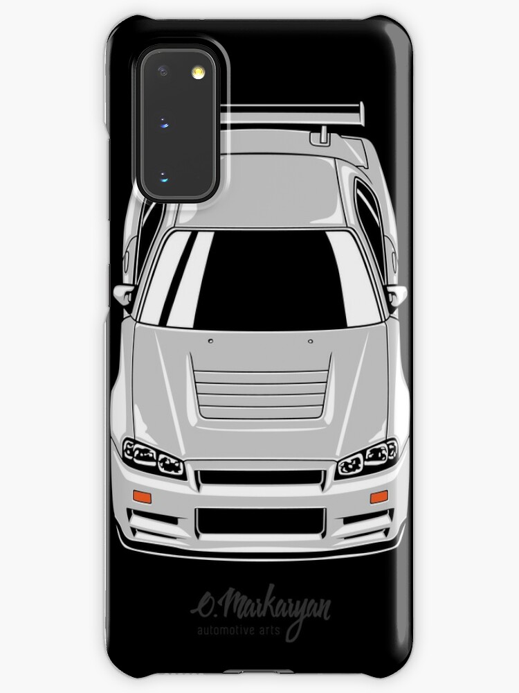 Skyline R34 Gt R White Case Skin For Samsung Galaxy By Olegmarkaryan Redbubble