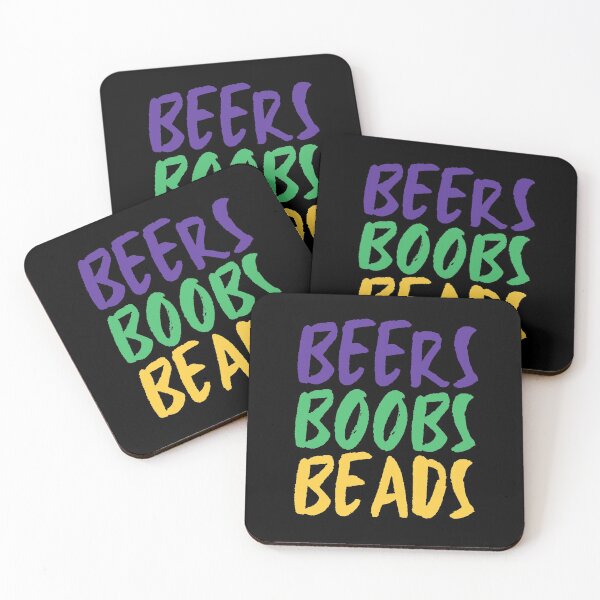 Item preview, Beers Boobs Beads | Funny Mardi Gras quotes designed and sold by HROC.