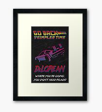 Retro Back to the Future Travel Poster Framed Print