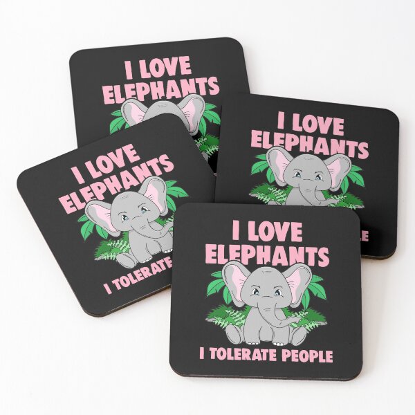 Item preview, I Love Elephants I Tolerate People Funny Cute Elephant Lovers designed and sold by T-Junkie.