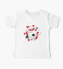 Four Aces Cards Poker Hand Colors Splash Baby Tee