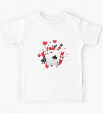 Camiseta para niños Cuatro cartas de as Poker Mano de mano Splash