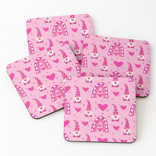 Item preview,  Valentine pink boho rainbow with gnomes and hearts pattern   designed and sold by Yasminepatterns .