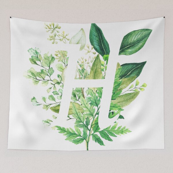 Item preview, Botanical Monogram - Letter H Initial designed and sold by Naturalist Prints.