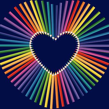 Artwork thumbnail, Pride Rainbow Pencil Heart by Rainbow Pride