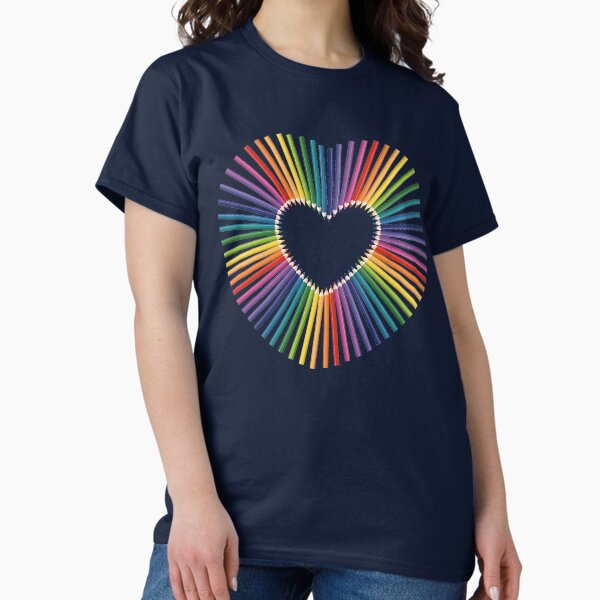 Pride Rainbow Pencil Heart Classic T-Shirt