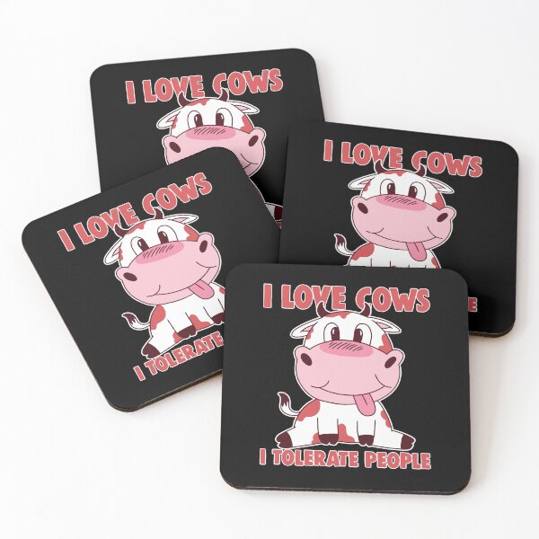 Item preview, I Love Cows I Tolerate People Funny Cute Cow Lovers designed and sold by T-Junkie.