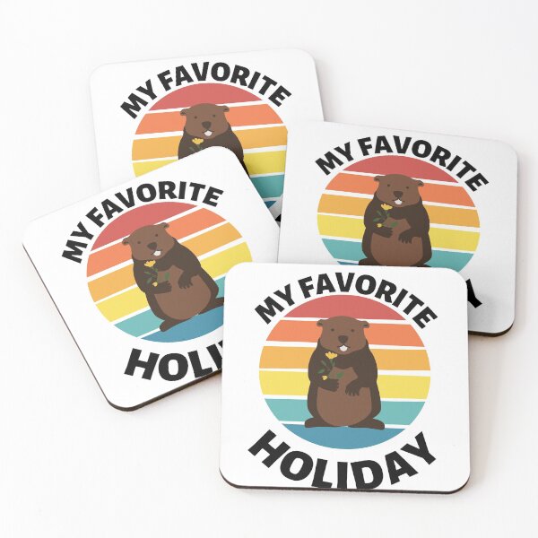 Item preview, My Favorite Holiday Ground Hog Sunset Gift Groundhog Day T-Shirt designed and sold by world-of-things.