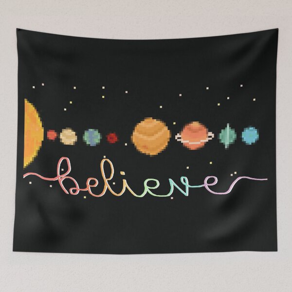 Artikelvorschau, Sonnensystem Pixelart Believe entworfen und verkauft von AlessaNeko.