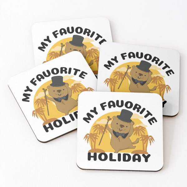 Item preview, My Favorite Holiday GroundHog Sunset Gift Groundhog Day T-Shirt designed and sold by world-of-things.