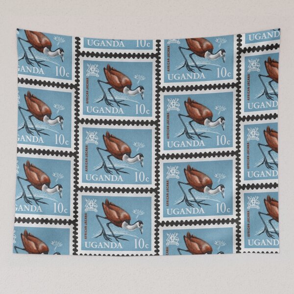 Item preview, Vintage 1965 stamp from Uganda featuring the native African Jacana designed and sold by CoreImaging.