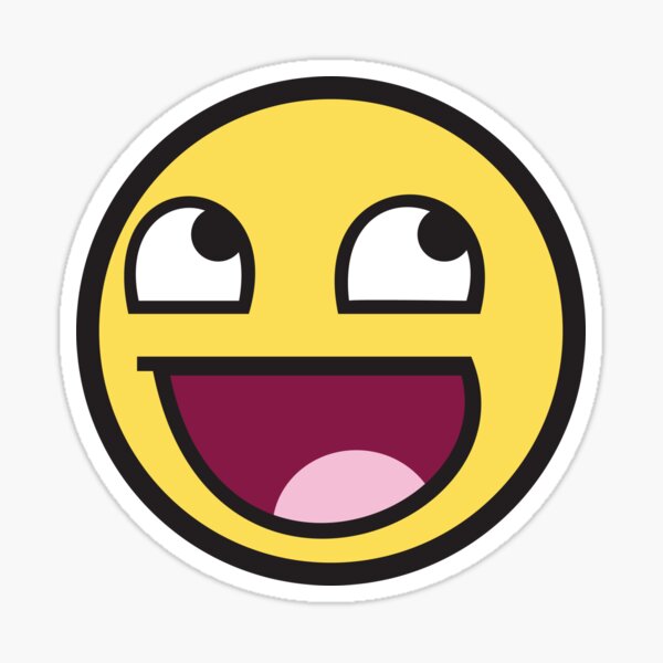 Awesome Face Funny Meme Smiley Emoticon Sticker By Totalitydesigns Redbubble