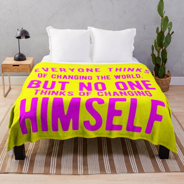 Item preview, Everyone thinks of changing the world, but no one thinks of changing himself - Inspirational Quotes designed and sold by Delandor.