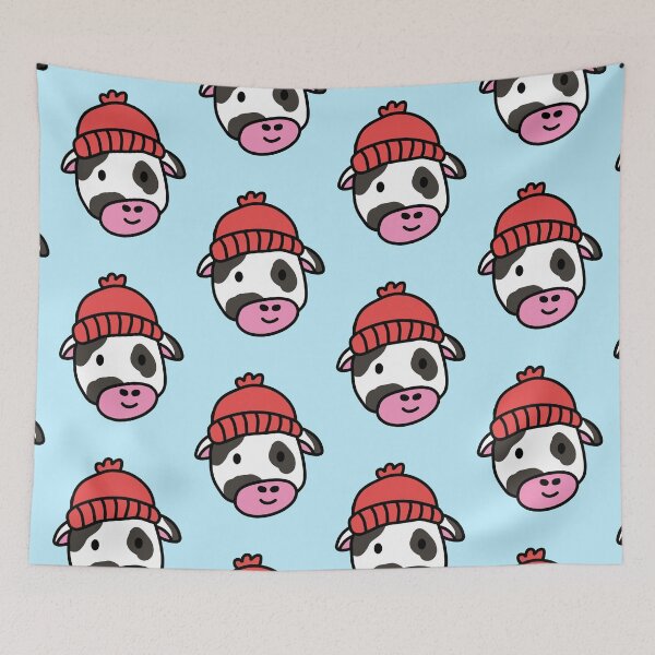Item preview, Cute cartoon dairy cow wearing a wooly hat designed and sold by Captain-Jackson.