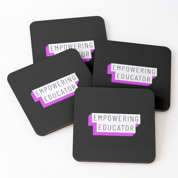 Item preview, Empowering Educator Pink Fuschia Purple Black Mininalist Teacher Museum Education designed and sold by InterpreTees.