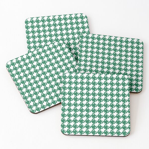 Item preview, Houndstooth abstract geometric pattern, green broken checks  designed and sold by iclipart.