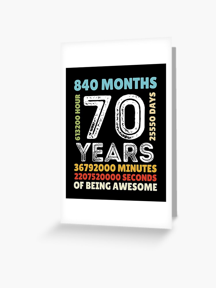 70 Year Old Vintage 70th Birthday Funny Gift Greeting Card for Sale by RE  PIXEL