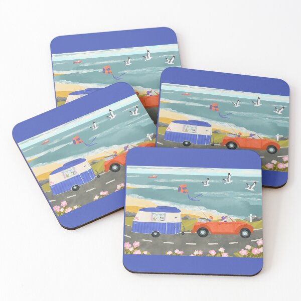 Item preview, Family Road Trip in a Vintage Car and  Caravan  designed and sold by NattyDesigns.
