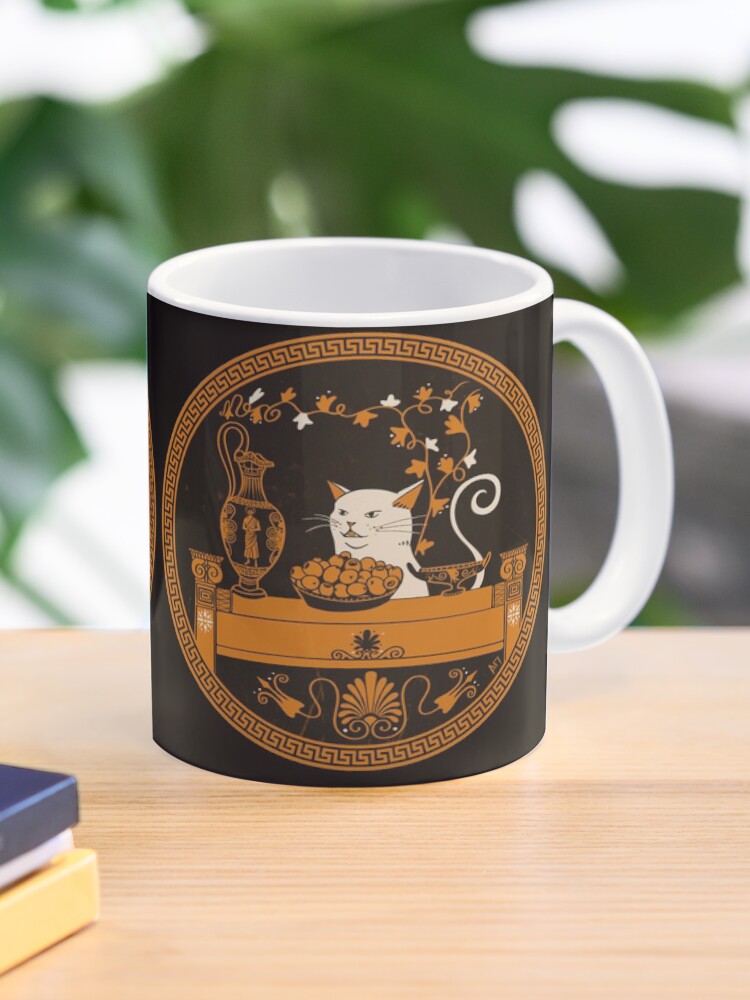 Thumbnail 1 of 6, Coffee Mug, Ancient Greek Vase Cat Meme designed and sold by AlexanderPetela.