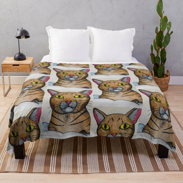 Item preview, Yellow eyed tabby cat designed and sold by Rebekah Gavra.
