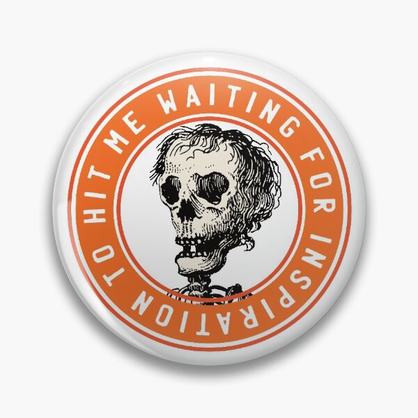 Item preview, Me waiting for inspiration to hit me - skull meme designed and sold by knappidesign.