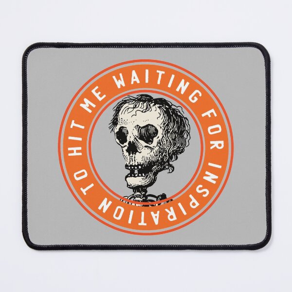 Item preview, Me waiting for inspiration to hit me - skull meme designed and sold by knappidesign.