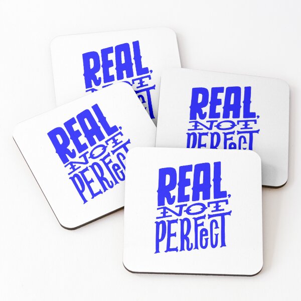 Item preview, real not perfect, take your time, motivational statement quote designed and sold by TrueType.