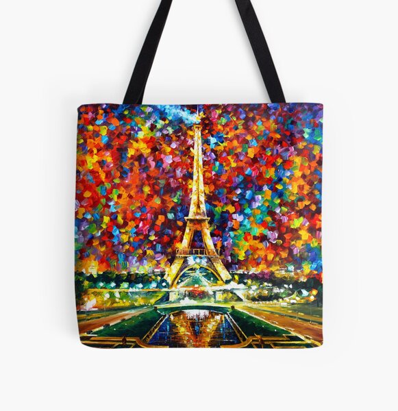 European Tote Bag, Paris Famous Champs Elysees Avenue Historical Monument French Culture Panorama, Cloth Linen Reusable Bag for Shopping Books Beach