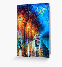 Love by The Lake - Leonid Afremov Greeting Card
