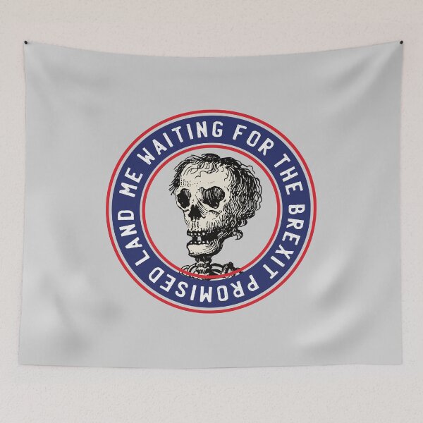 Item preview, Me Waiting for the Brexit Promised Land - skull meme designed and sold by knappidesign.
