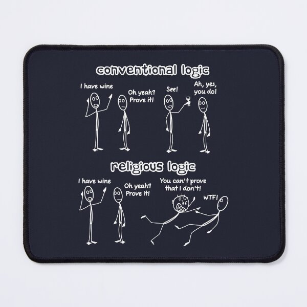 Item preview, Conventional logic vs. Religious logic (white) funny designed and sold by SolidEarthArt.