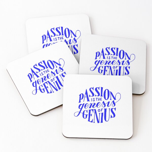 Item preview, passion is the genesis of genius, motivational statement quote designed and sold by TrueType.